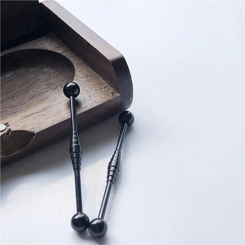 14G Cross Industrial Barbell Piercing Heart Earring Straigh Bar Cartilage Ear Piercing Barbells Body Jewelry Ear Piercing Ring