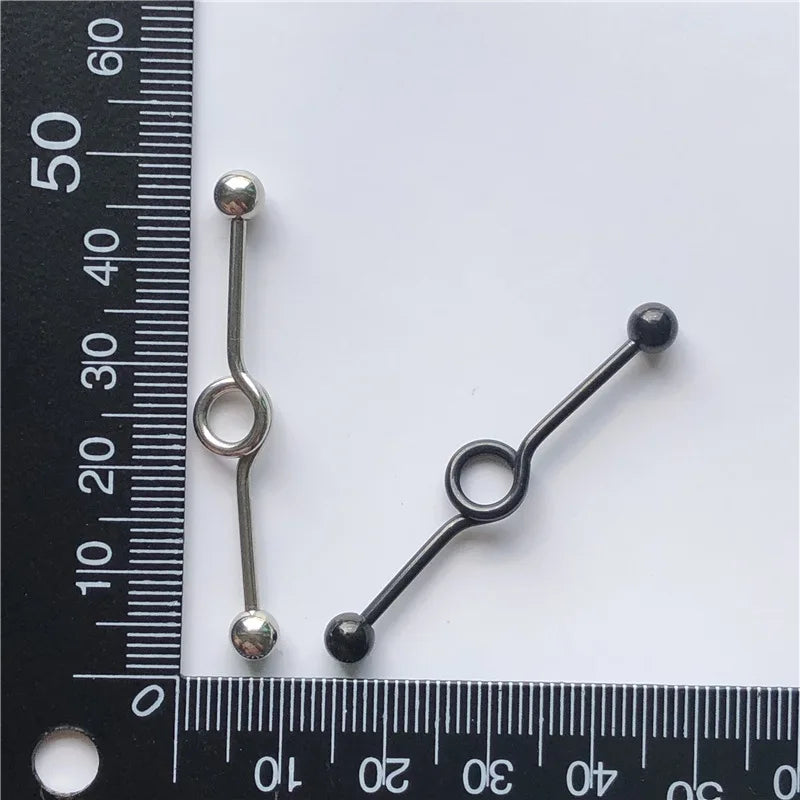 14G Cross Industrial Barbell Piercing Heart Earring Straigh Bar Cartilage Ear Piercing Barbells Body Jewelry Ear Piercing Ring