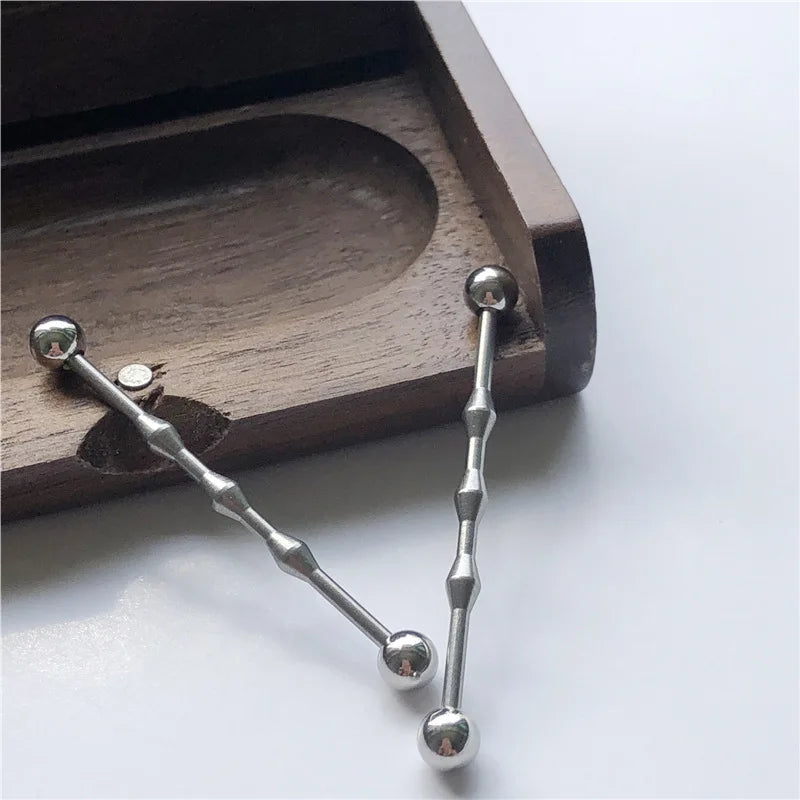 14G Cross Industrial Barbell Piercing Heart Earring Straigh Bar Cartilage Ear Piercing Barbells Body Jewelry Ear Piercing Ring