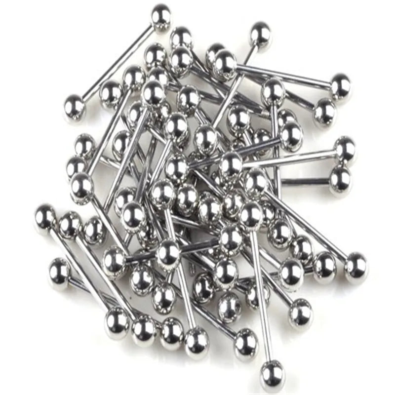10Pcs Tongue Nipple Rings Ear Plug Rings Bars Barbell Punk Style Body Piercing Jewelry
