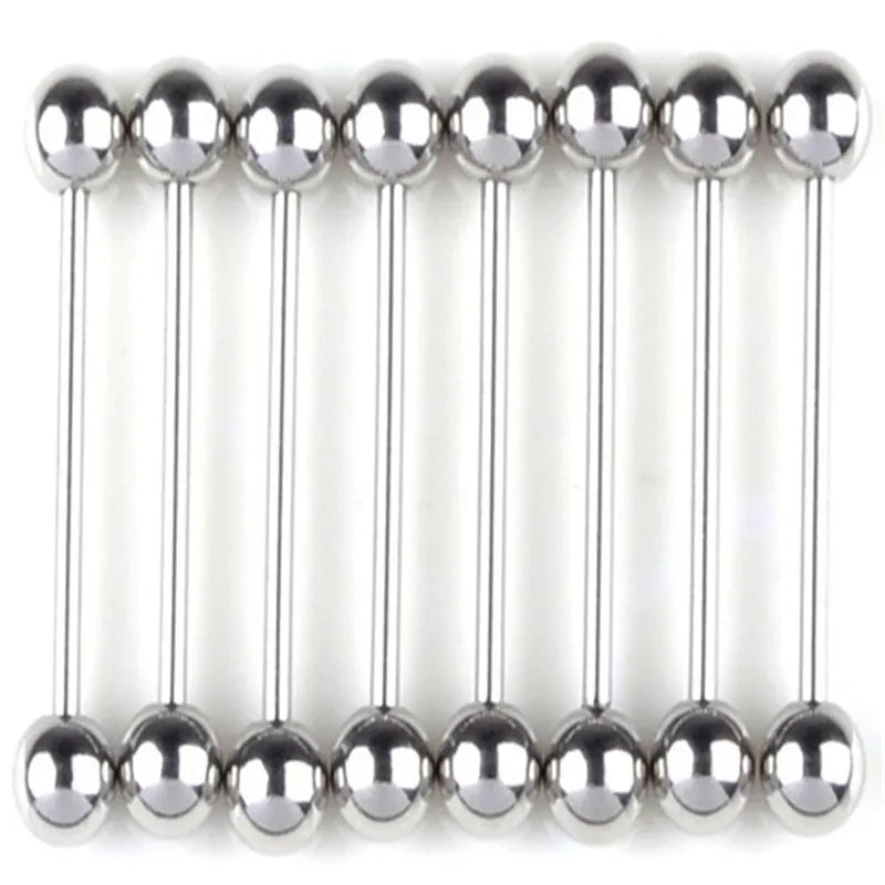 10Pcs Tongue Nipple Rings Ear Plug Rings Bars Barbell Punk Style Body Piercing Jewelry