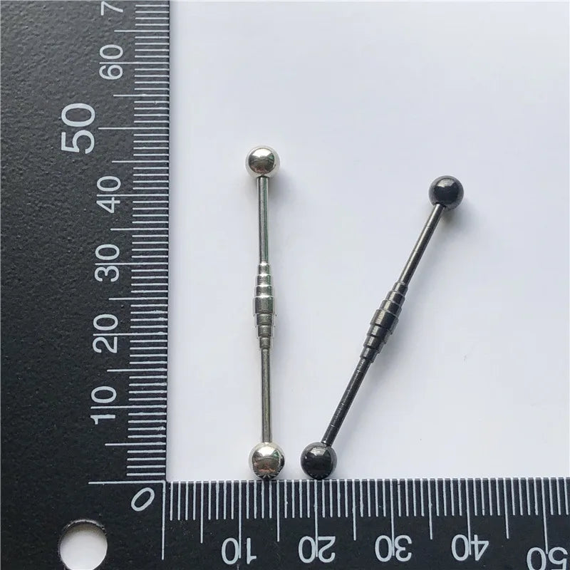 14G Cross Industrial Barbell Piercing Heart Earring Straigh Bar Cartilage Ear Piercing Barbells Body Jewelry Ear Piercing Ring