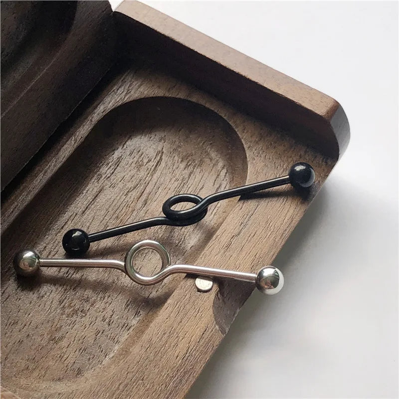 14G Cross Industrial Barbell Piercing Heart Earring Straigh Bar Cartilage Ear Piercing Barbells Body Jewelry Ear Piercing Ring