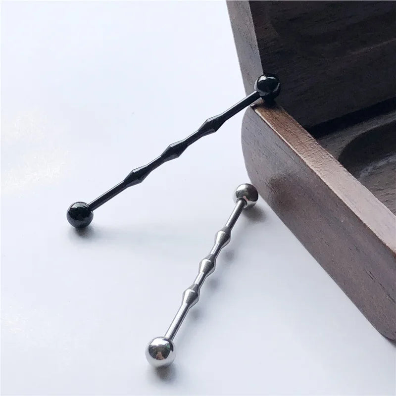 14G Cross Industrial Barbell Piercing Heart Earring Straigh Bar Cartilage Ear Piercing Barbells Body Jewelry Ear Piercing Ring