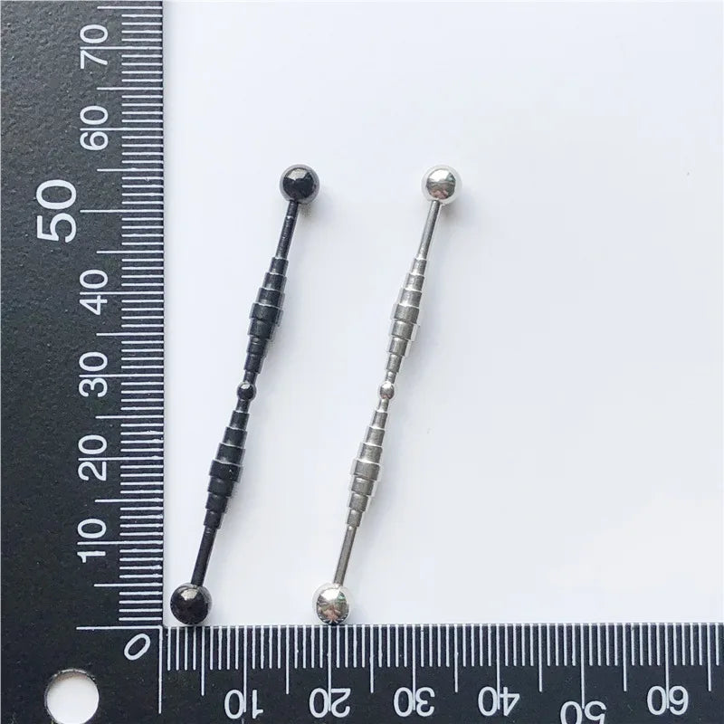 14G Cross Industrial Barbell Piercing Heart Earring Straigh Bar Cartilage Ear Piercing Barbells Body Jewelry Ear Piercing Ring