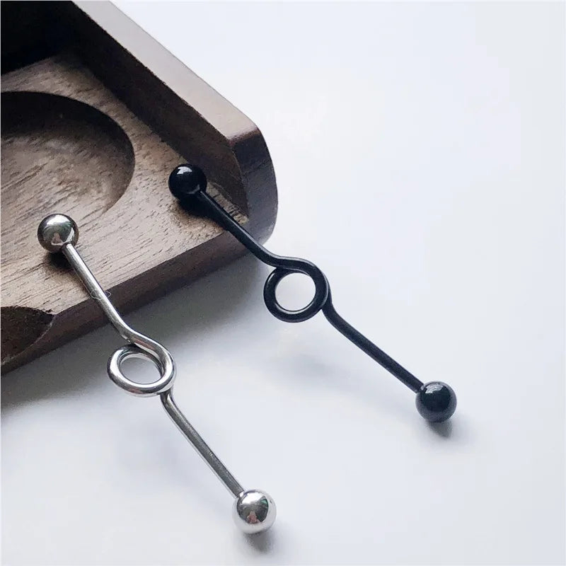 14G Cross Industrial Barbell Piercing Heart Earring Straigh Bar Cartilage Ear Piercing Barbells Body Jewelry Ear Piercing Ring