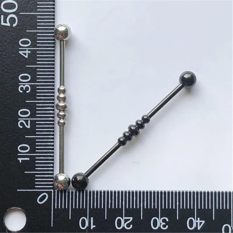14G Cross Industrial Barbell Piercing Heart Earring Straigh Bar Cartilage Ear Piercing Barbells Body Jewelry Ear Piercing Ring