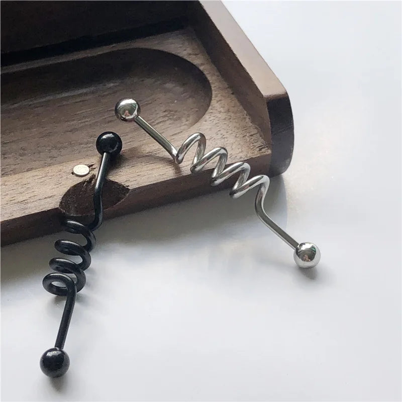 14G Cross Industrial Barbell Piercing Heart Earring Straigh Bar Cartilage Ear Piercing Barbells Body Jewelry Ear Piercing Ring