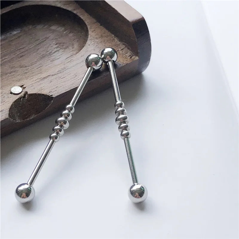 14G Cross Industrial Barbell Piercing Heart Earring Straigh Bar Cartilage Ear Piercing Barbells Body Jewelry Ear Piercing Ring
