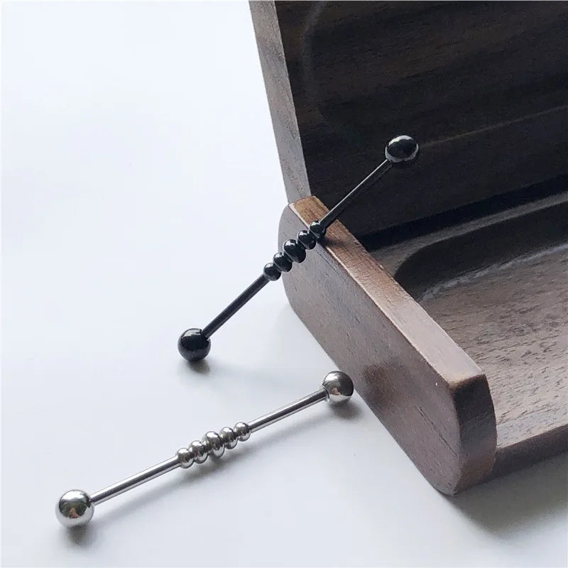 14G Cross Industrial Barbell Piercing Heart Earring Straigh Bar Cartilage Ear Piercing Barbells Body Jewelry Ear Piercing Ring