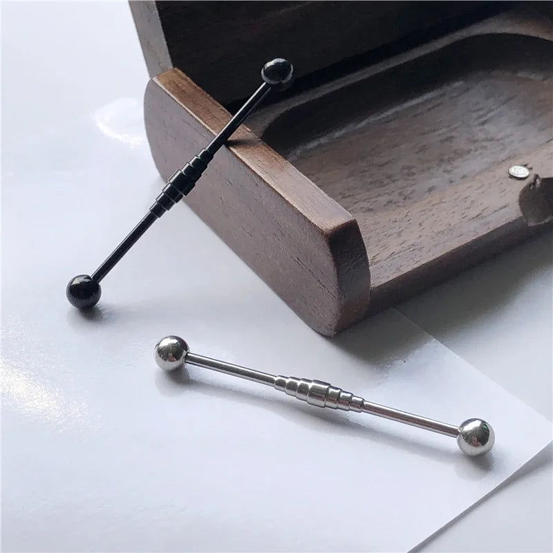 14G Cross Industrial Barbell Piercing Heart Earring Straigh Bar Cartilage Ear Piercing Barbells Body Jewelry Ear Piercing Ring
