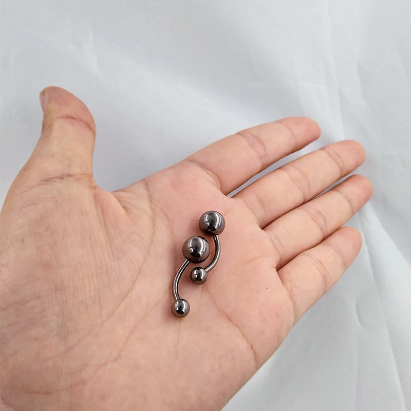 5Pcs/Lot G23 Titanium Silver&Gold Curved Barbell Piercing Belly Button Navel Rings Body Piercing Nombril Ombligo Jewelry