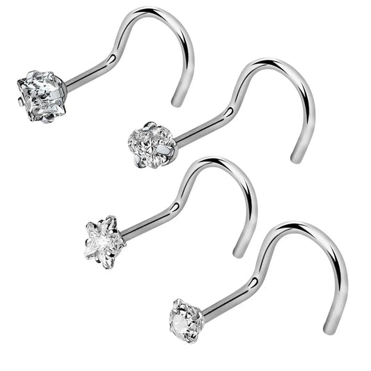High Quality 10 Set/Set 316L Steel Body Piercing Jewelry Nose Screws Ball Nose Studs 20G for Men/Women Sexy Stainless Steel Gift