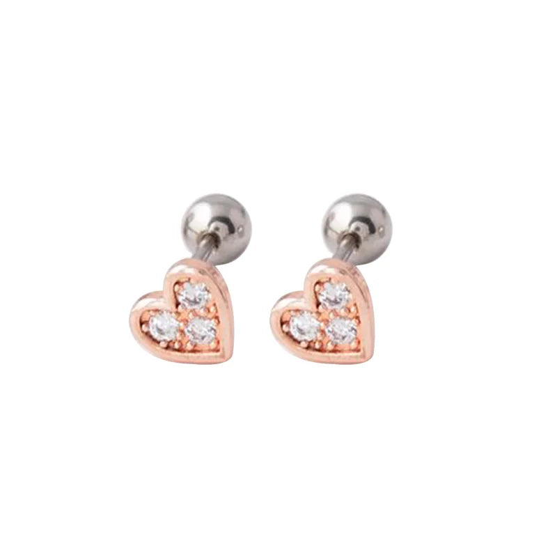 Versatile Heart-Shaped Stud Earrings - Multifunctional Body Jewelry for All Occasions