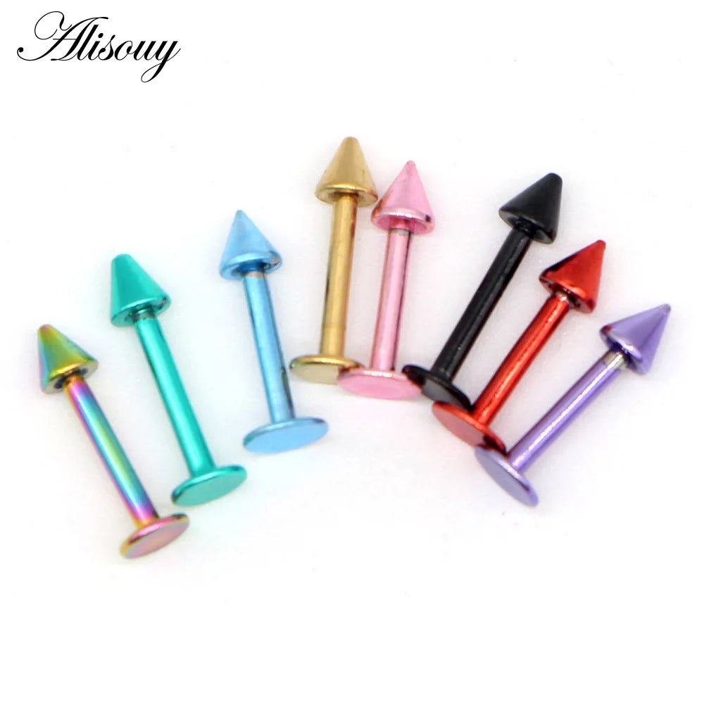 Alisouy 1pc Stainless Steel Horseshoe Spike Nose Septum Rings Eyebrow Tragus Ear Rings Body Piercing Nariz Jewelry Piercing