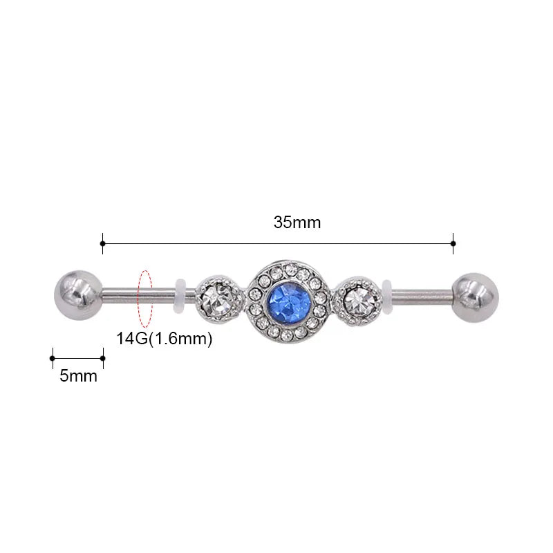 1PC Industrial Barbell Piercing Earrings Long Bar Cartilage Scaffold  Body Jewery