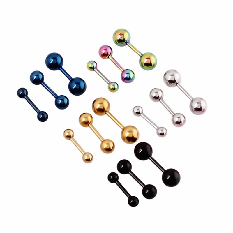 Stainless Steel Tragus Stud Earrings for Men and Women - 3pc Set