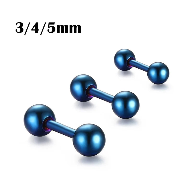 Stainless Steel Tragus Stud Earrings for Men and Women - 3pc Set