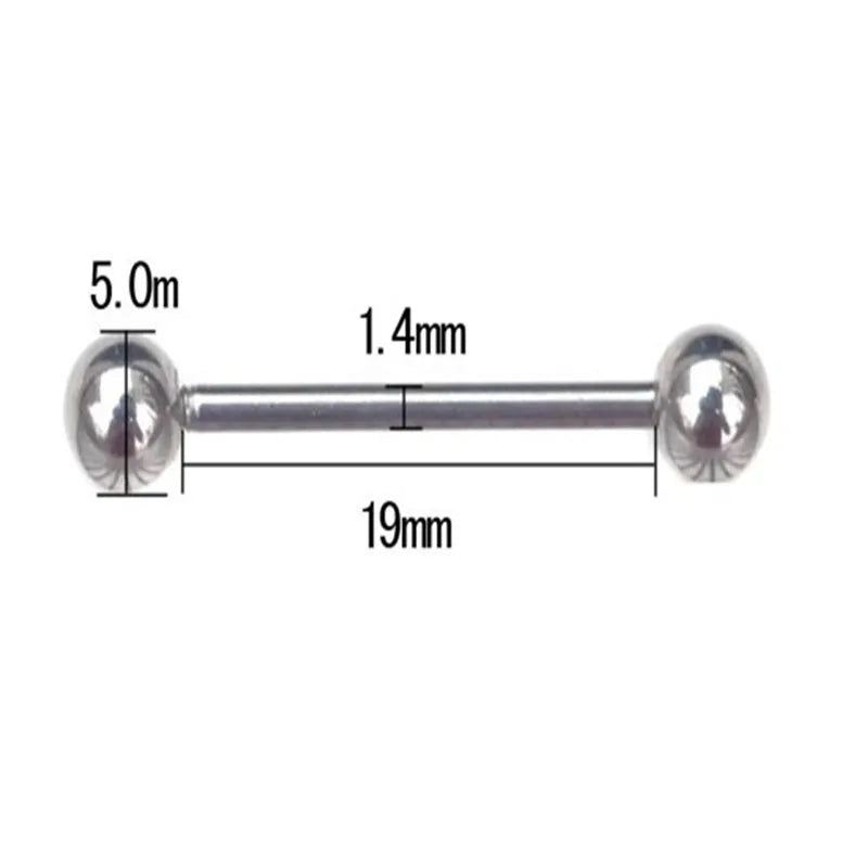 10Pcs Tongue Nipple Rings Ear Plug Rings Bars Barbell Punk Style Body Piercing Jewelry