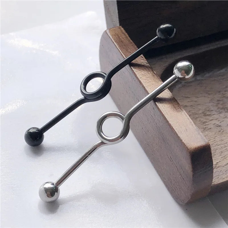 14G Cross Industrial Barbell Piercing Heart Earring Straigh Bar Cartilage Ear Piercing Barbells Body Jewelry Ear Piercing Ring