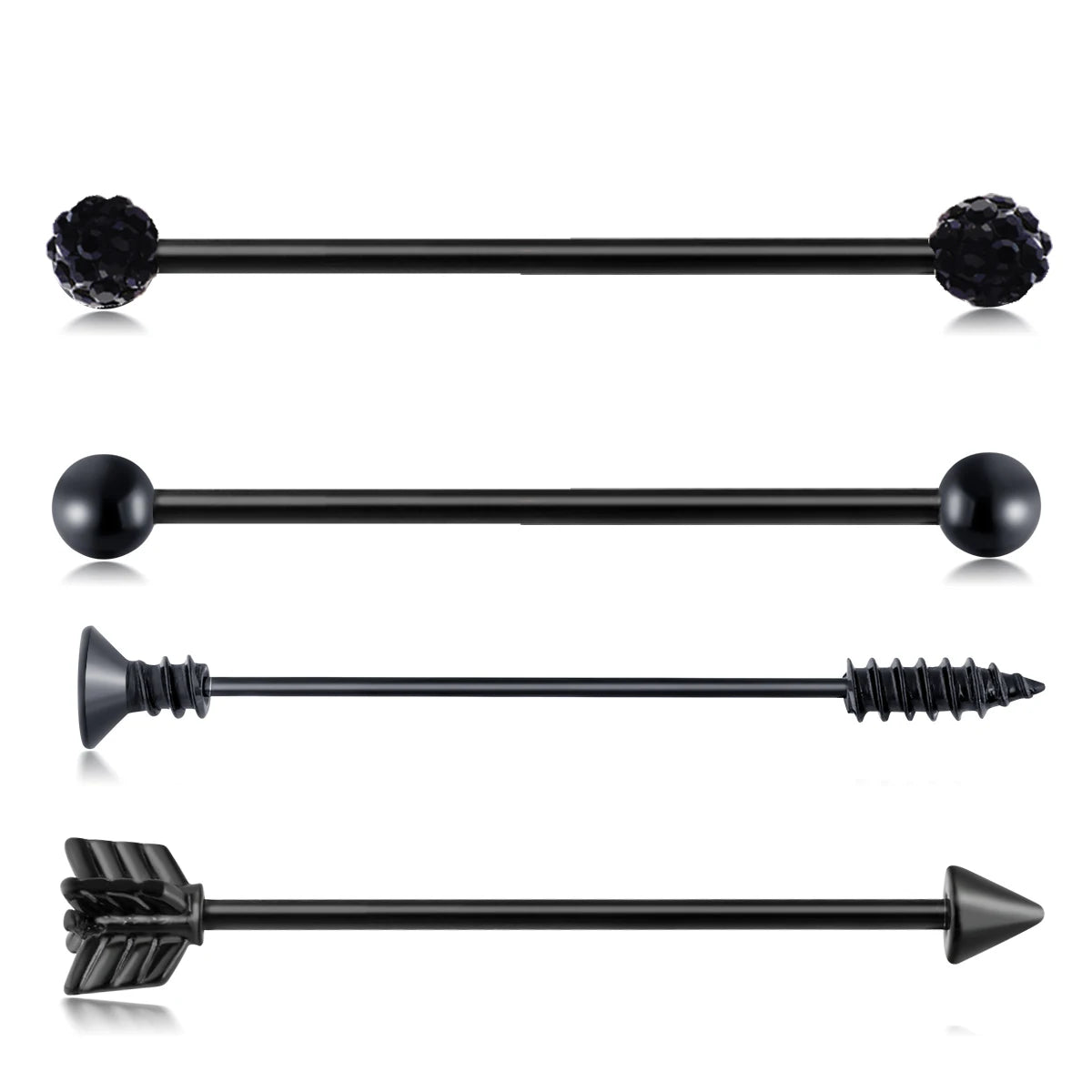 14G Industrial Piercing Barbells Jewelry Surgical Steel CZ Marble Pearl Style for Women Men Cartilage Earring Body Piercing