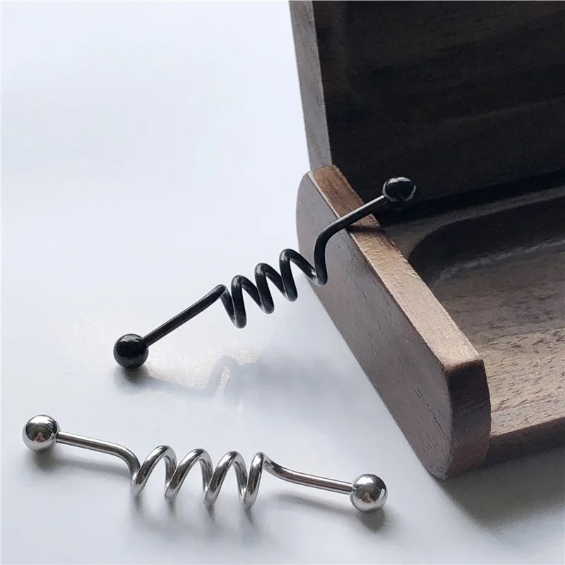 14G Cross Industrial Barbell Piercing Heart Earring Straigh Bar Cartilage Ear Piercing Barbells Body Jewelry Ear Piercing Ring