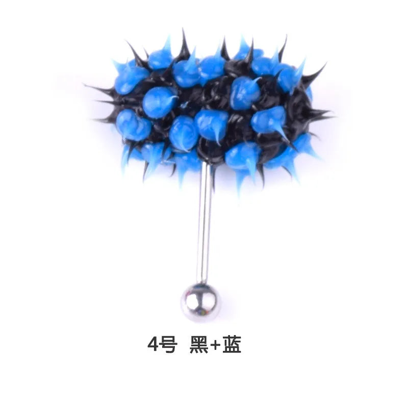 Women Men Tongue Piercing Vibrating Tongue Bar Rubber Stainless Steel Barbell Vibrating Body Piercing Stud Ring Punk Jewelry Hot
