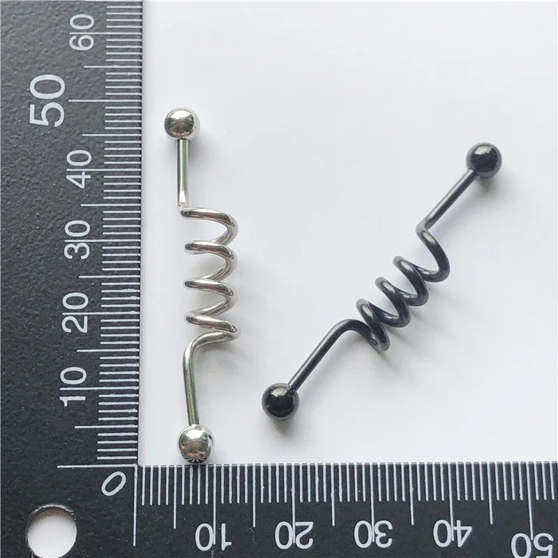 14G Cross Industrial Barbell Piercing Heart Earring Straigh Bar Cartilage Ear Piercing Barbells Body Jewelry Ear Piercing Ring