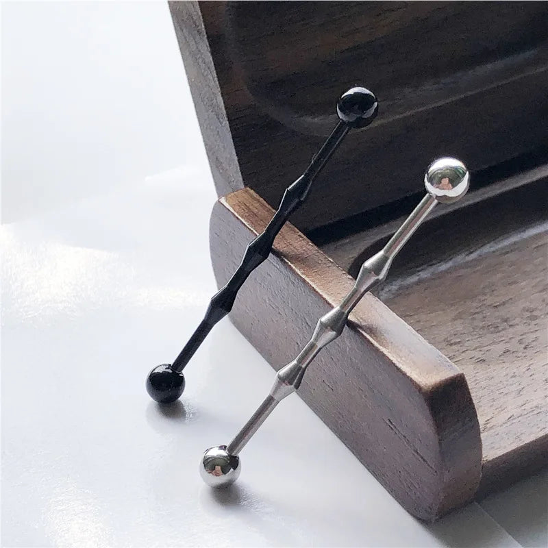 14G Cross Industrial Barbell Piercing Heart Earring Straigh Bar Cartilage Ear Piercing Barbells Body Jewelry Ear Piercing Ring