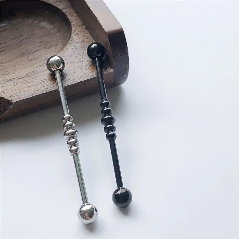 14G Cross Industrial Barbell Piercing Heart Earring Straigh Bar Cartilage Ear Piercing Barbells Body Jewelry Ear Piercing Ring