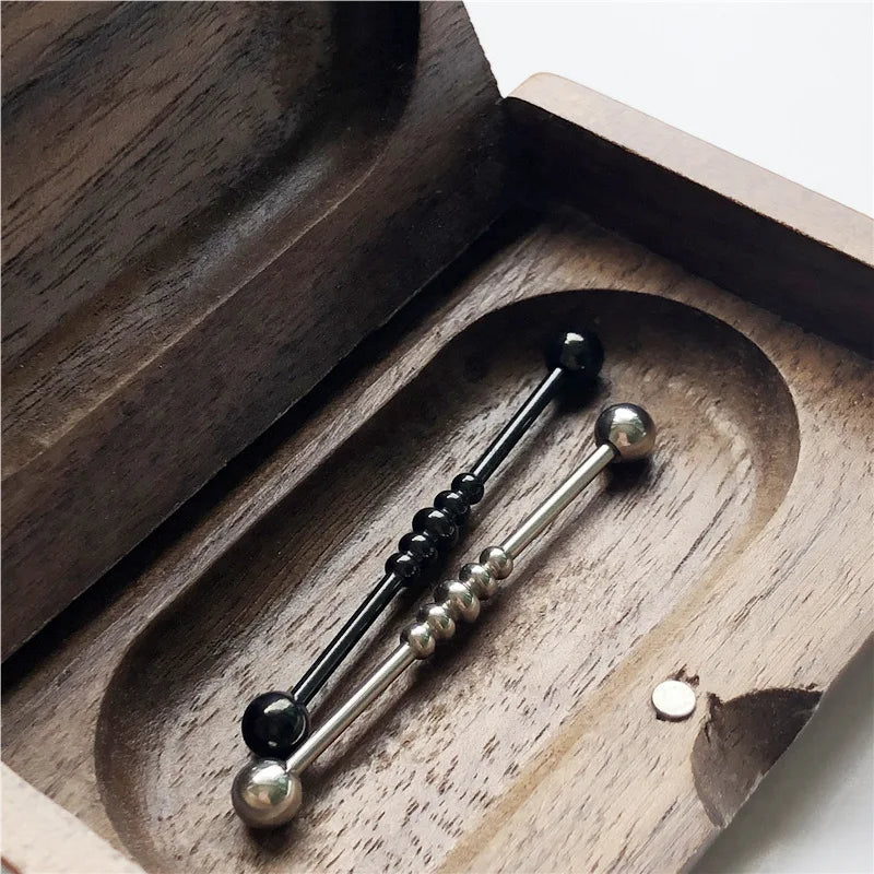 14G Cross Industrial Barbell Piercing Heart Earring Straigh Bar Cartilage Ear Piercing Barbells Body Jewelry Ear Piercing Ring
