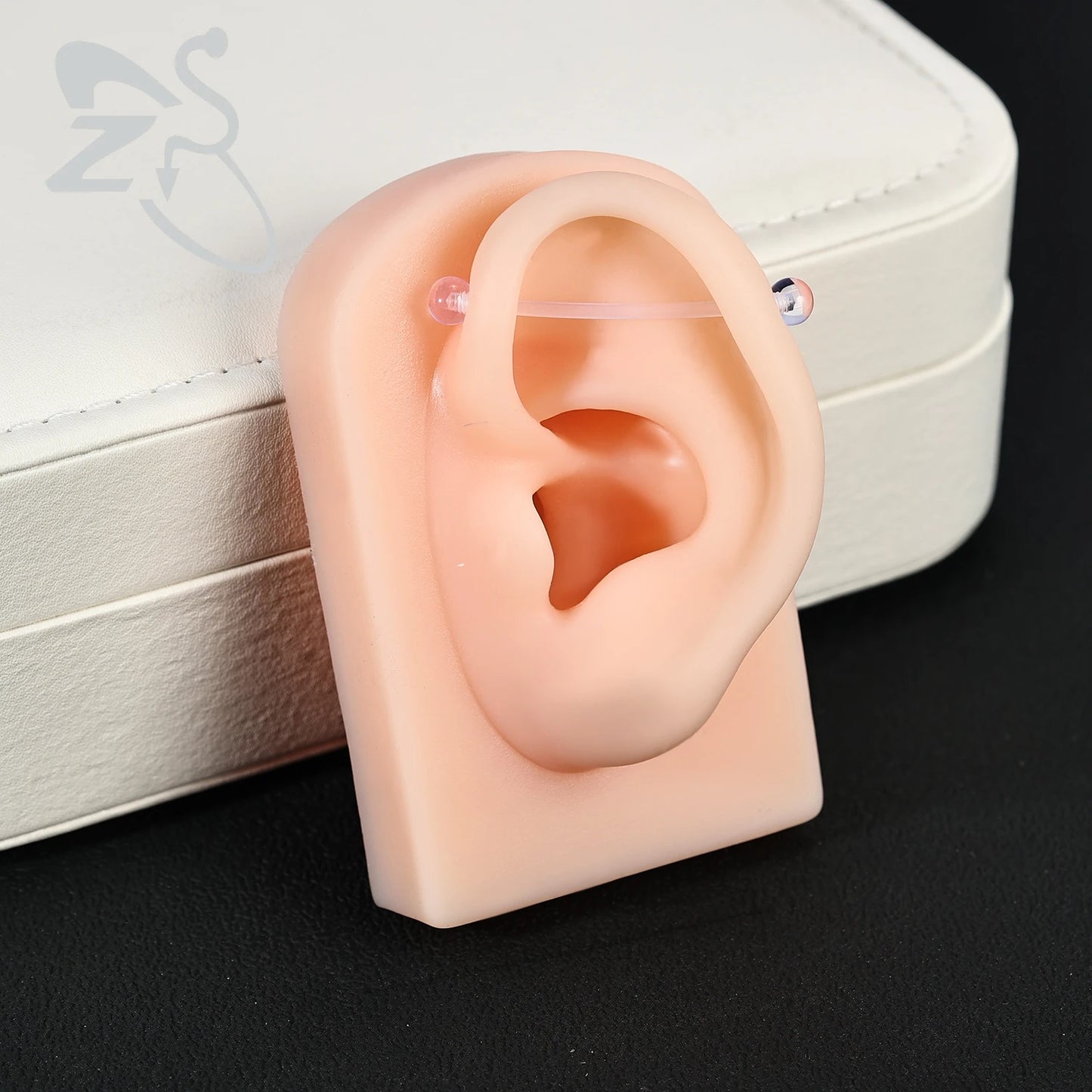 ZS 1PC Acrylic Stud Earring for Women Men Transparent Double Headed Round Earring Ear Helix Conch Cartilage Piercing 14G Jewelry