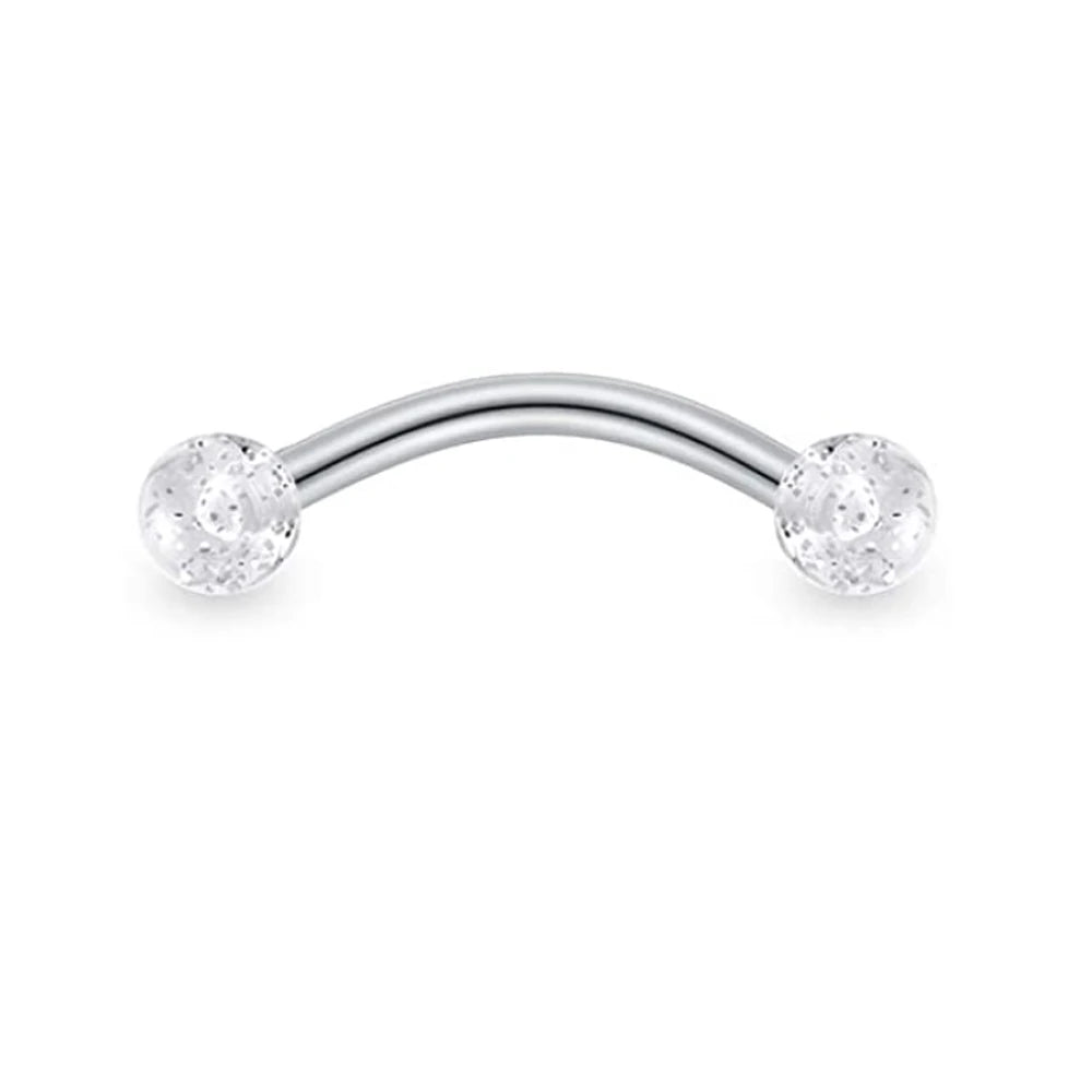 WKOUD Curved Barbell Stainless Steel Snake Eyes Eyebrow Ear Navel Lip Tongue Rings Nipplerings Nipple Ring Body Piercing Jewelry