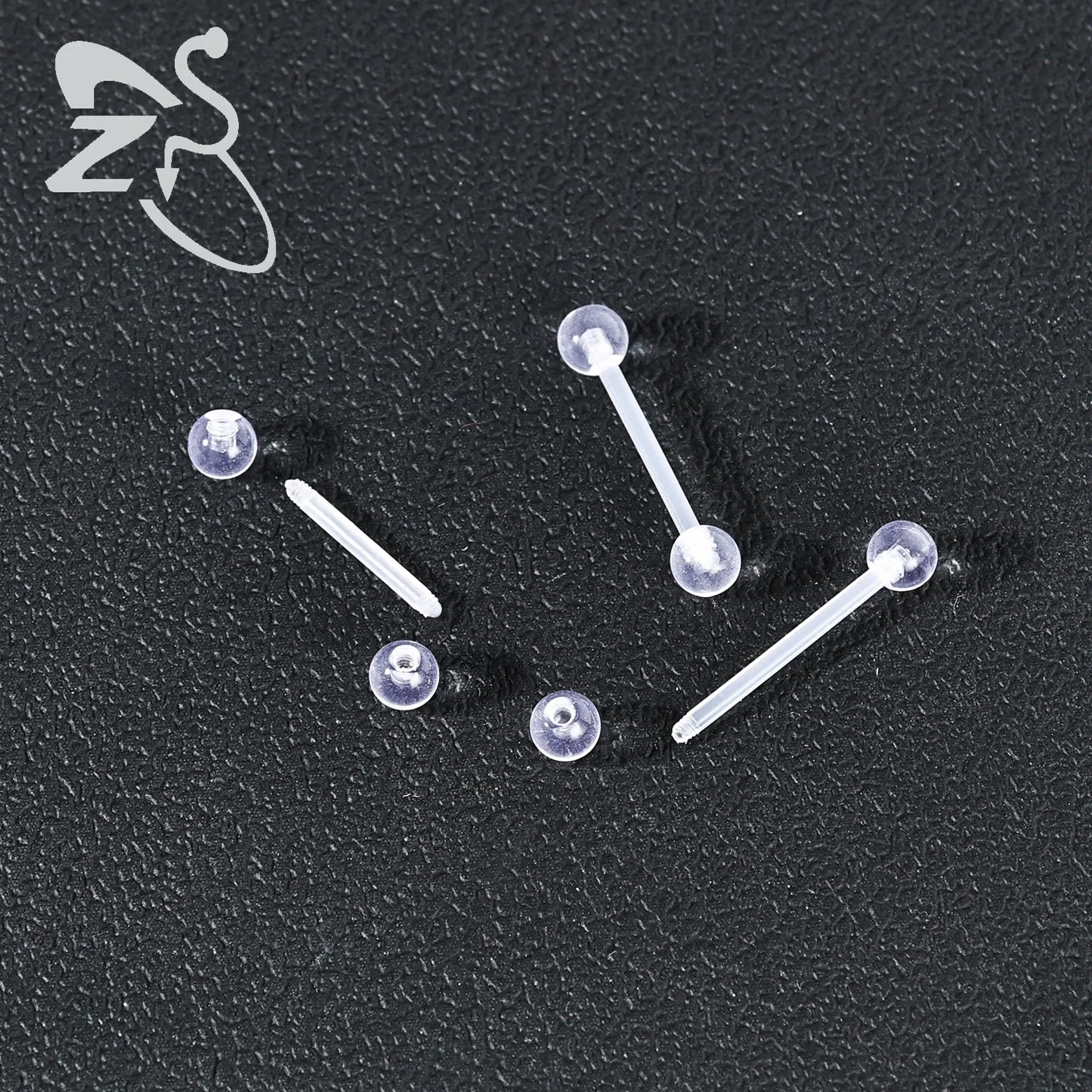 ZS 1PC Acrylic Stud Earring for Women Men Transparent Double Headed Round Earring Ear Helix Conch Cartilage Piercing 14G Jewelry