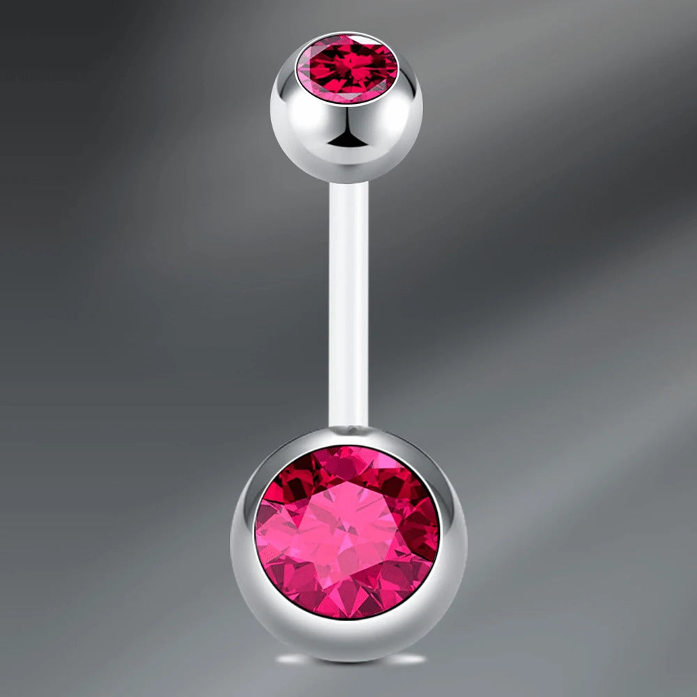 1Pcs Navel Barbell Body Jewelry CZ Belly Button Rings, UV Belly Navel Rings Navel Piercings Jewelry  Belly Barbell Piercing