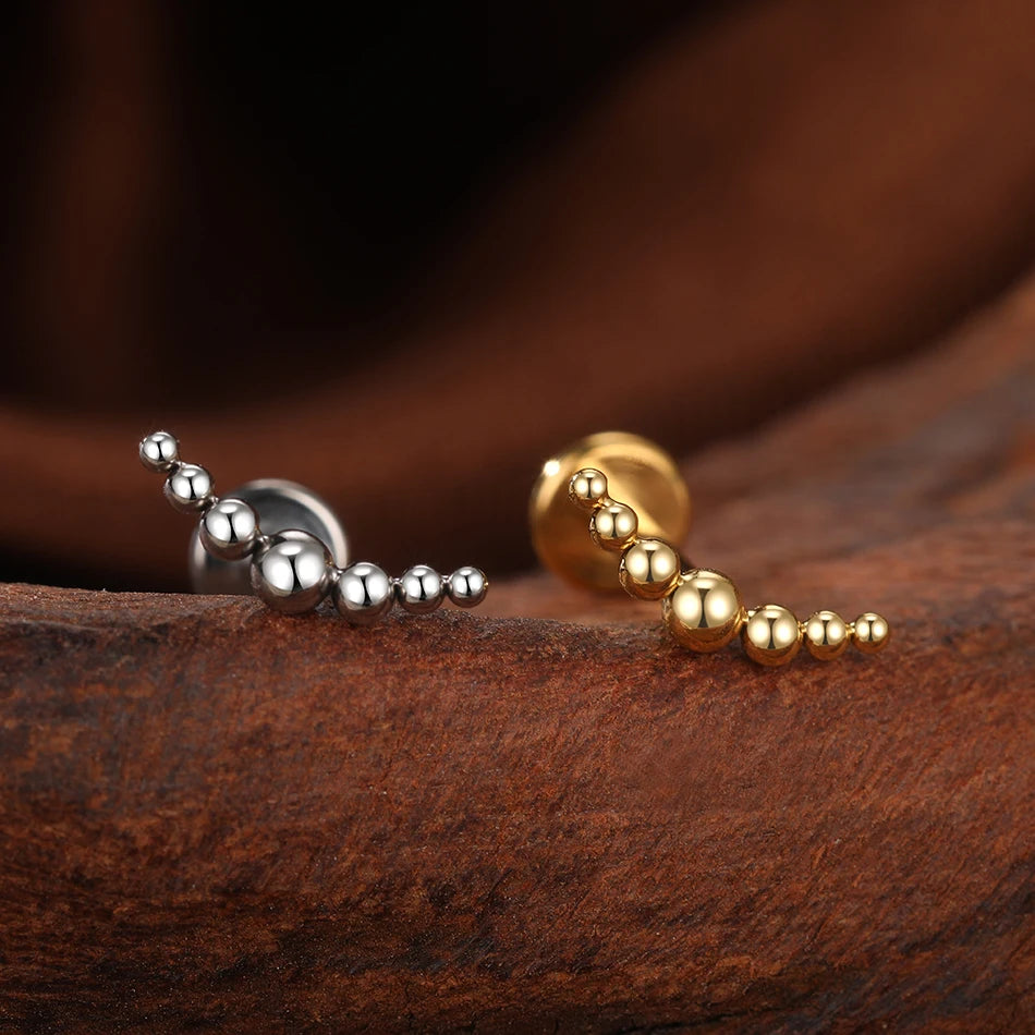 1PC Titanium Ear Cartilage Piercings Flat Back Stud Earring Internal Thread Butterfly Cross CZ Helix Tragus Piercing Jewelry 16G