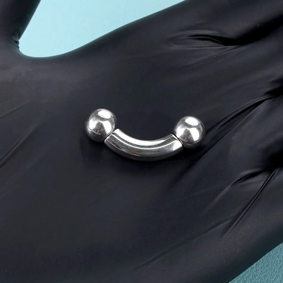 1/5PCS Steel Curved Barbell Banana Large Size 16G-00G Eyebrow Cartilage Tragus Piercing Earring Lip Stud Tongue Jewelry for Men