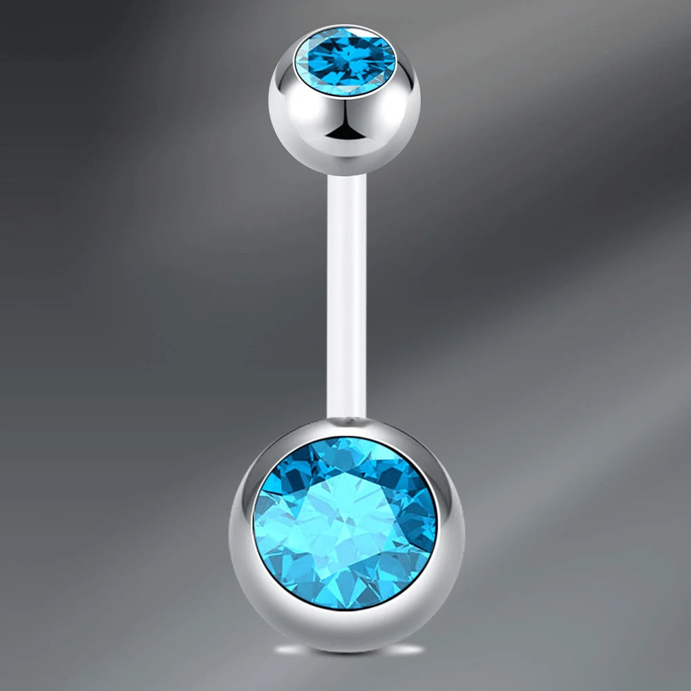 1Pcs Navel Barbell Body Jewelry CZ Belly Button Rings, UV Belly Navel Rings Navel Piercings Jewelry  Belly Barbell Piercing