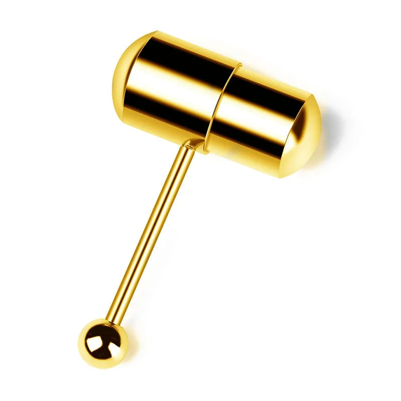 1 Pc Special Design Vibrating Tongue Piercing 1.2*17mm Barbell Stainless Steel Tongue Rings Body Jewelry Hot Selling Apparel