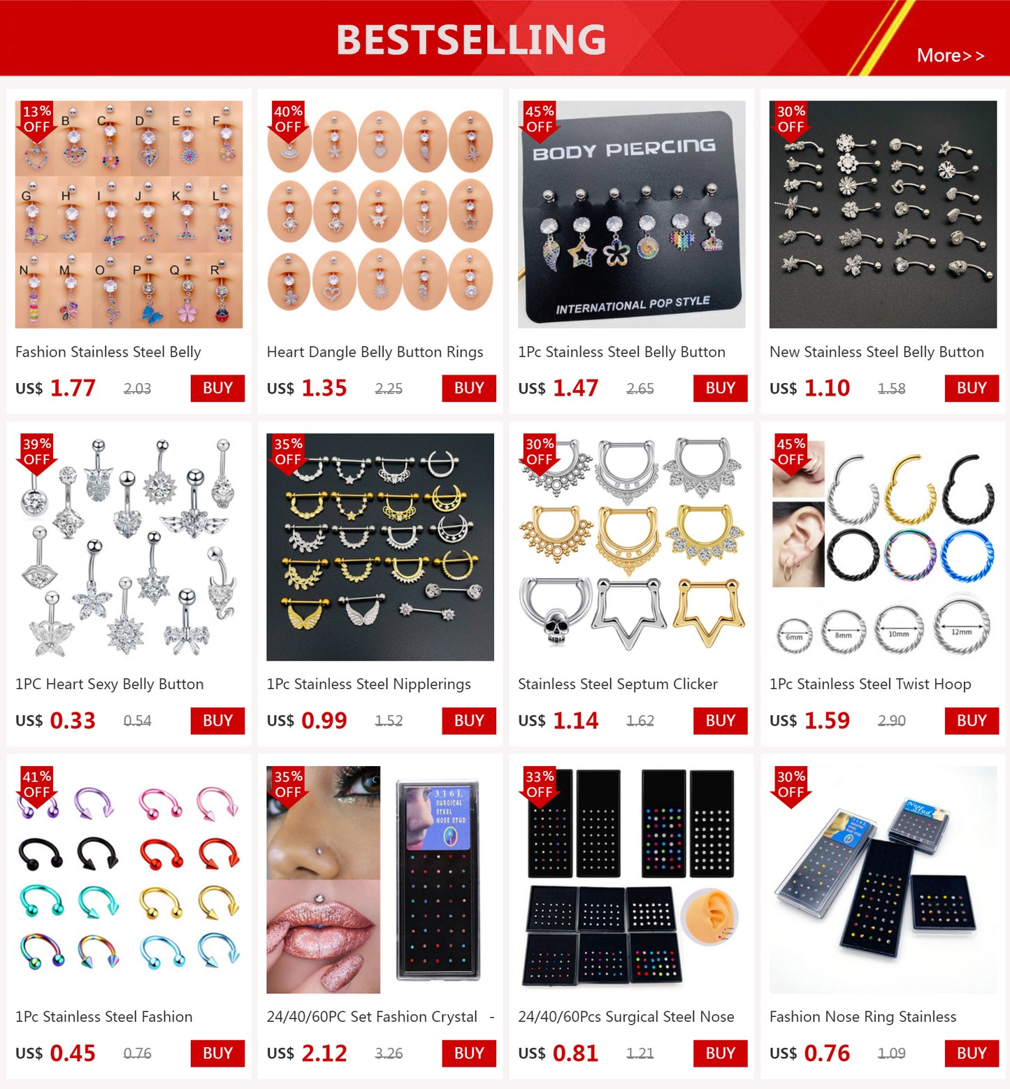 10Pcs/Lot Sexy Mixed Colorful Tongue Rings Surgical Stainless Steel Piercing Tongue Studs  For Women Men Body Piercing Jewelry