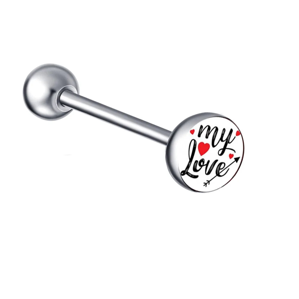 1PC 28 Styles Tongue Ring Piercing Sexy Tongue Barbell Surgical Stainless Steel Cross Nightclub Bar Stud Piercing Body Jewelry