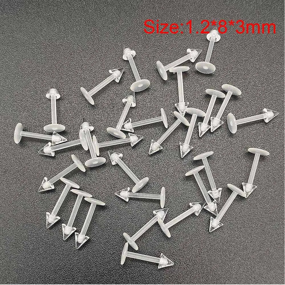 Versatile Acrylic Body Piercing Set - Transparent Barbell Rings for Lips, Ears, Nose, and More