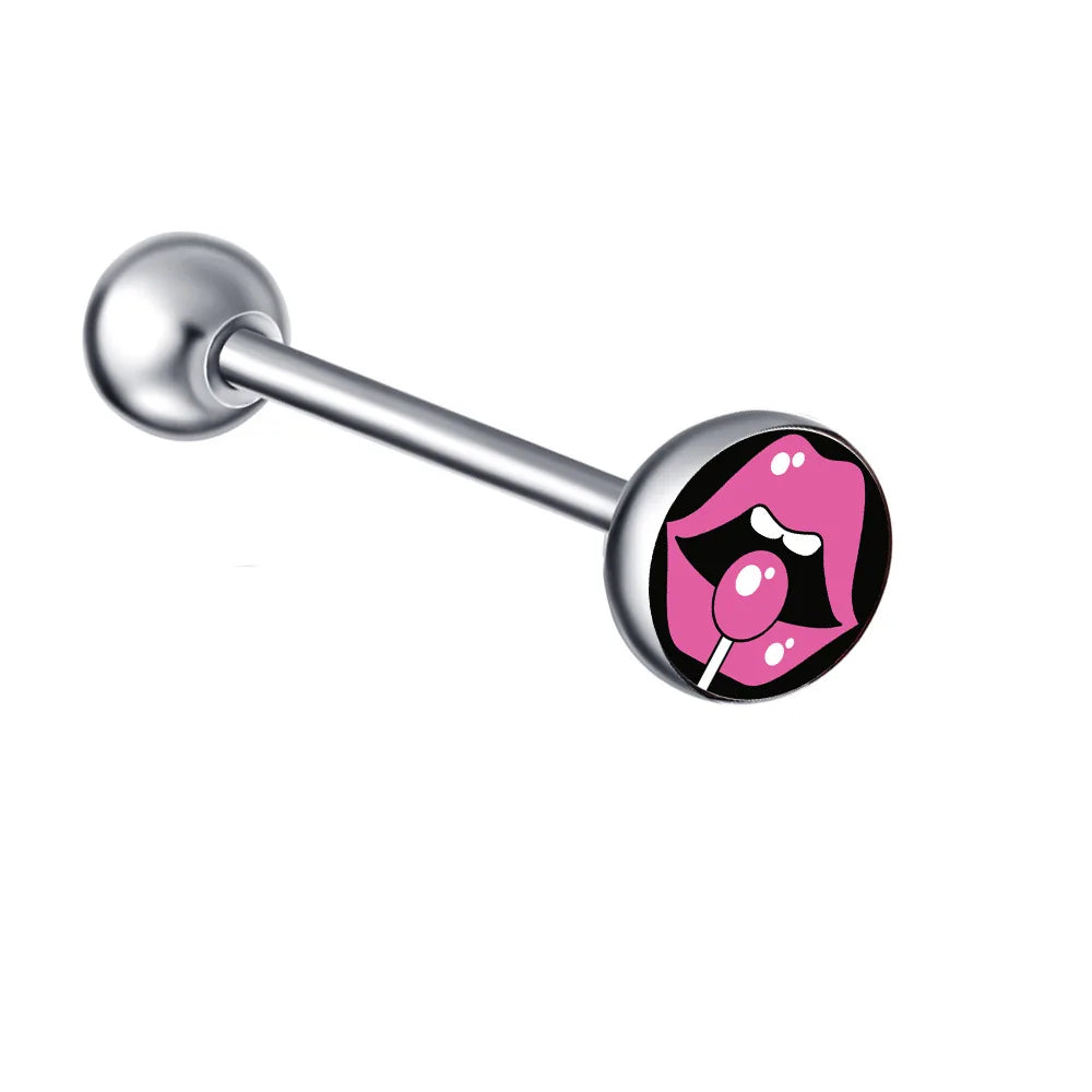1PC 28 Styles Tongue Ring Piercing Sexy Tongue Barbell Surgical Stainless Steel Cross Nightclub Bar Stud Piercing Body Jewelry