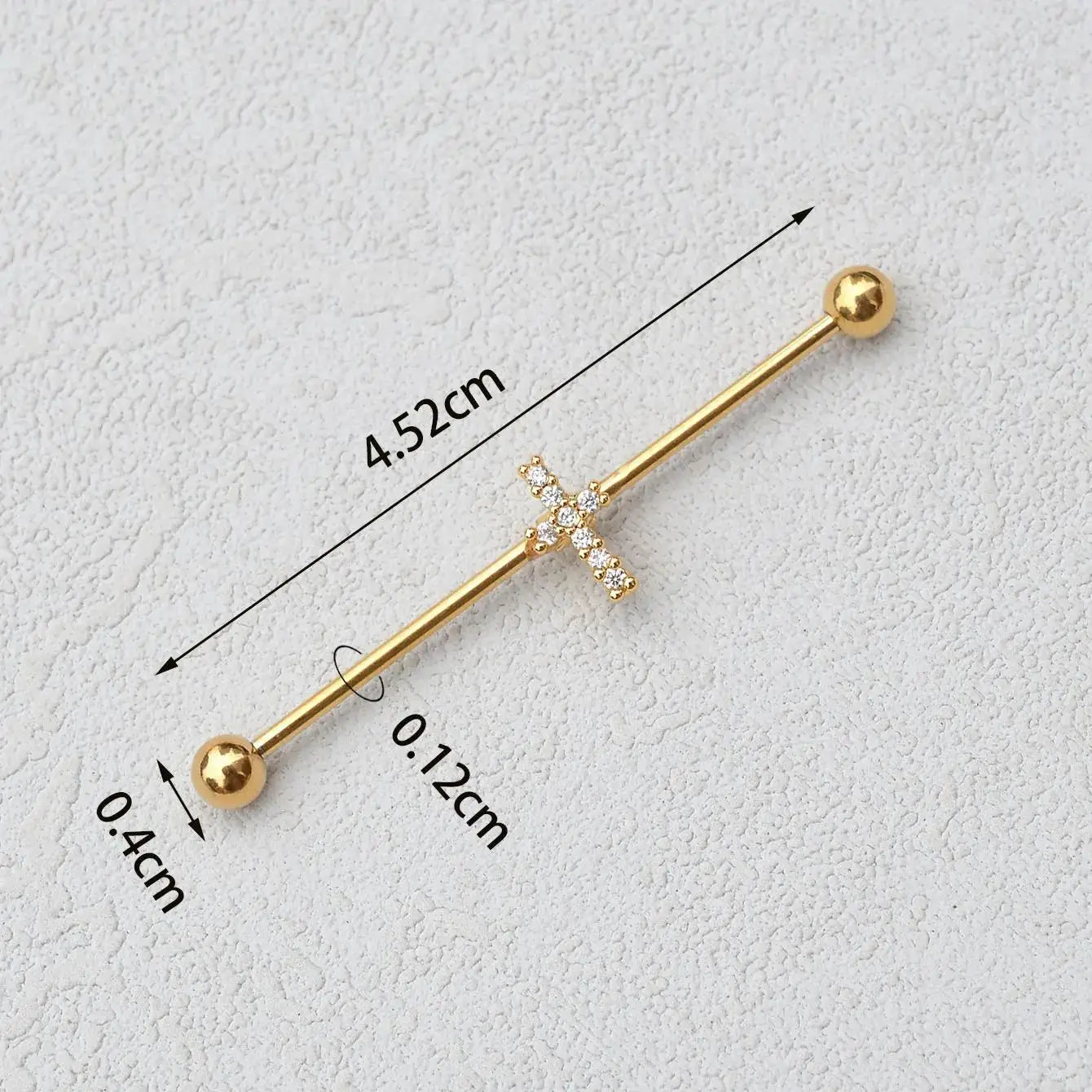 1PC Industrial Piercing Barbells Jewelry Stainless Steel CZ Heart Ball Pearl Cartilage Helix Earring Body Piercing for Women Men