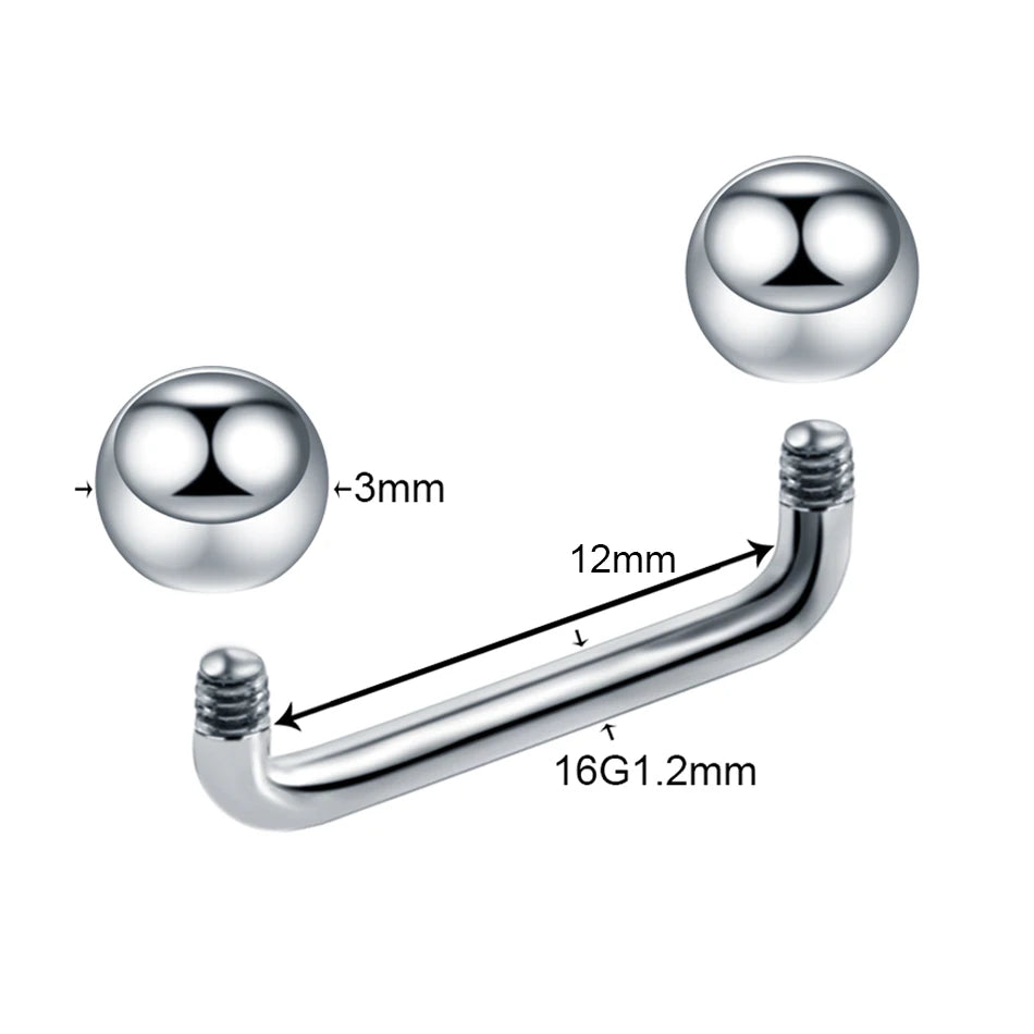 1PC Titanium 16G 14G External&Internal Thread Surface Bar Industrial Barbell CZ Micro Dermal Anchors Ring Piercings Sexy Jewelry