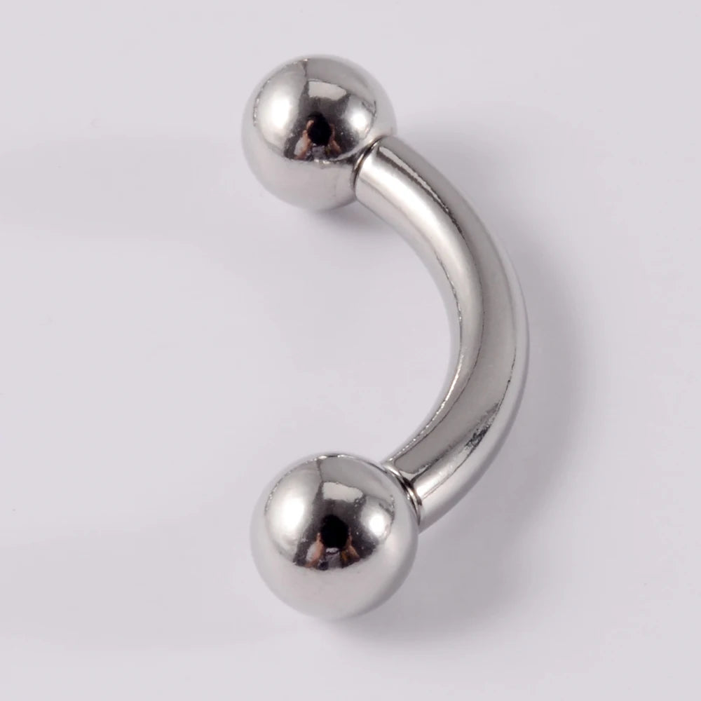 1PC Stainless Steel Straight Barbell Rings Curved Banana Penis Tragus Ear Piercing Male Genital Nipple Bar Fashion Body Piercing