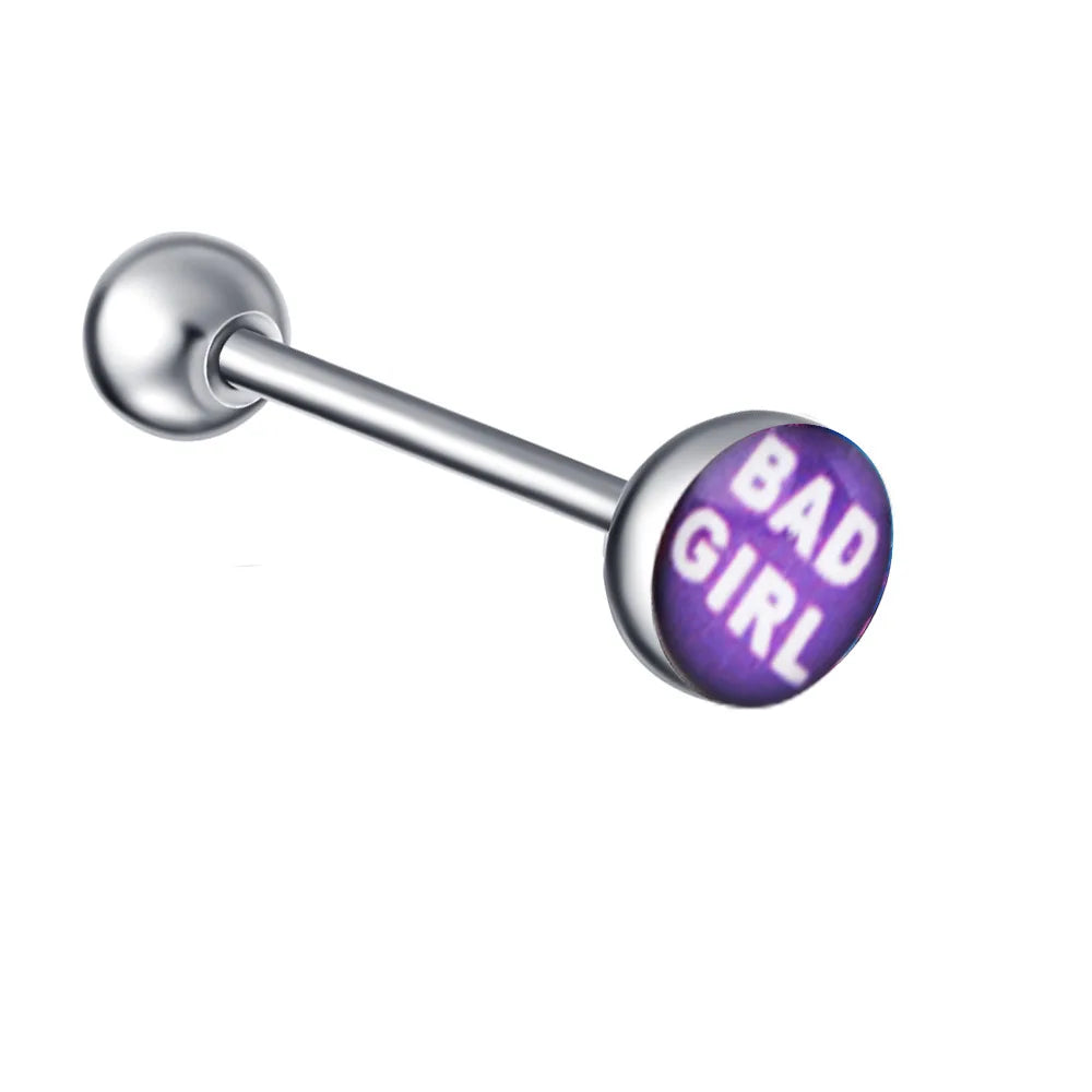 1PC 28 Styles Tongue Ring Piercing Sexy Tongue Barbell Surgical Stainless Steel Cross Nightclub Bar Stud Piercing Body Jewelry
