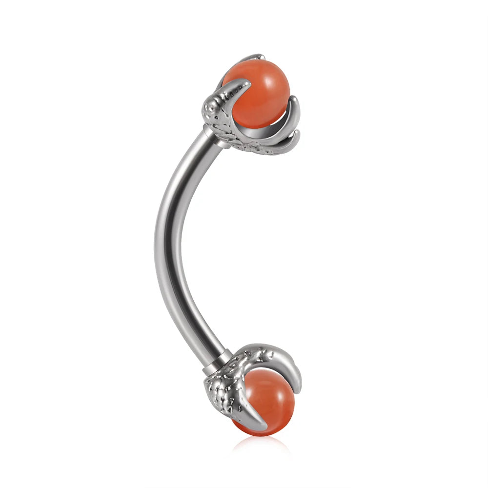 1PC 316L Surgical Steel Stylish sexy Curved Barbell Ring Opal Eyebrow Ear Cartilage Helix Piercings Jewelry 16G Ladies Men