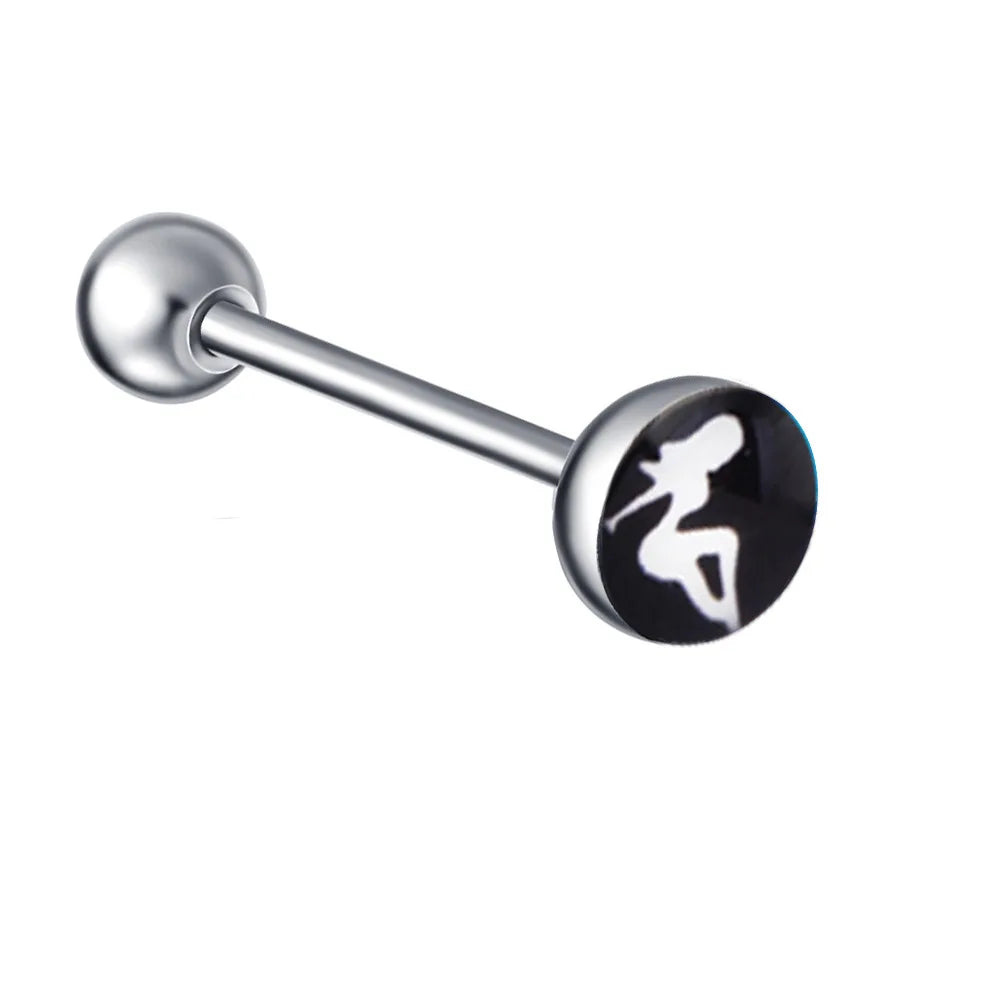1PC 28 Styles Tongue Ring Piercing Sexy Tongue Barbell Surgical Stainless Steel Cross Nightclub Bar Stud Piercing Body Jewelry