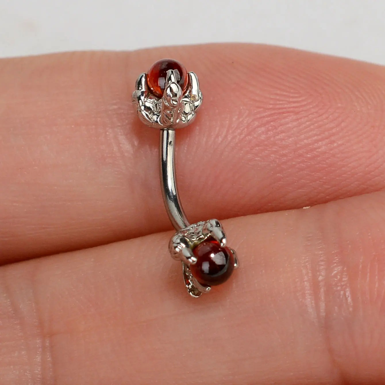 1PC Stainless Steel Curved Barbells Opal Eyebrow Rings Dragon Claw CZ  Eyebrow Studs Ear Cartilage Tragus Body Piercing Jewelry